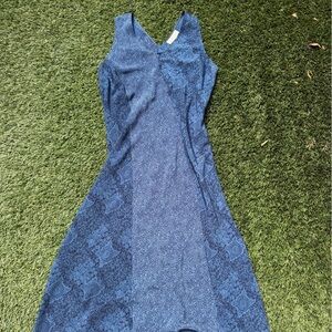 Norton McNaughton Blue Printed V-Neck Maxi Dress